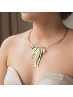 Studio Anviksha - Fish Hansli Gold Necklace