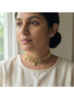 Studio Anviksha - Medallions Brass Charm Gold Choker
