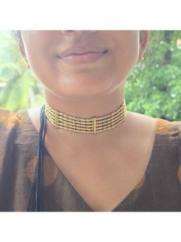Studio Anviksha - Classic Brass Beaded Gold Choker