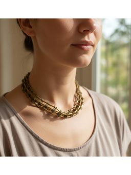 Studio Anviksha - Layered Brass Tube Gold Necklace