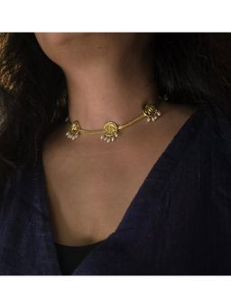 Studio Anviksha - Meera Gold Necklace With Pearl Embellishments