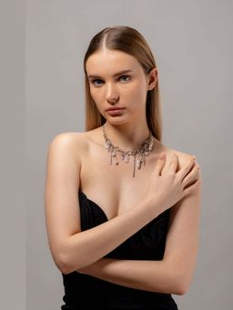 HOUSE OF SAL - Silver Toned Corale Necklace