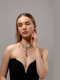 HOUSE OF SAL - Silver Toned Seyra Necklace