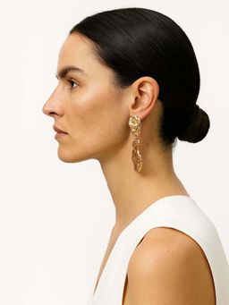 HOUSE OF SAL - Golden Maxi Textured Earrings