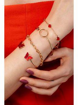 HOUSE OF SAL - Red Pack Of 4 Bracelets