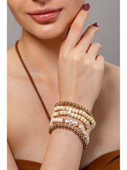 HOUSE OF SAL - Beige Pack Of 5 Bracelets