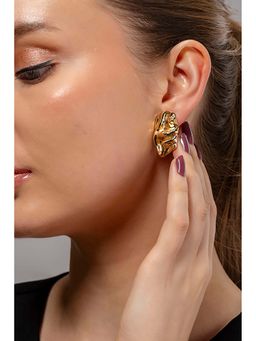 HOUSE OF SAL - Gold Textured Square Earrings