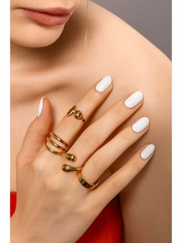 HOUSE OF SAL - Golden Pack Of 4 Rings Set