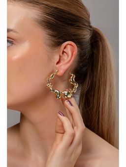 HOUSE OF SAL - Golden Molten Hoop Earrings