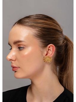 HOUSE OF SAL - Golden Textured Sunflower Earrings