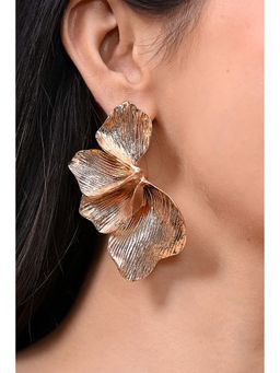 HOUSE OF SAL - Golden Raised Half Flower Earrings