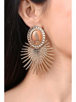 HOUSE OF SAL - Golden Metal Sunburst Earrings