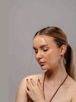 HOUSE OF SAL - Golden Textured Metal Earrings