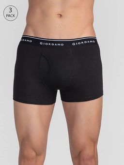 Giordano - Mens Black Pure Cotton Trunks Gmtr2000Po3 (Pack of 3)