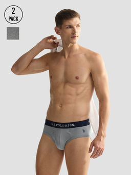U.S. POLO ASSN. - Elasticized Waist Oeb11 Briefs Grey (Pack of 2)