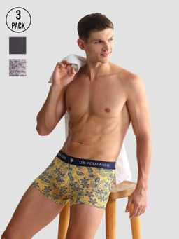 U.S. POLO ASSN. - Elastic Waistband Ribbed Oet08 Trunks (Pack of 3)