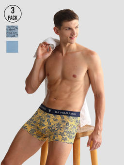 U.S. POLO ASSN. - Elastic Waistband Ribbed Oet08 Trunks (Pack of 3)