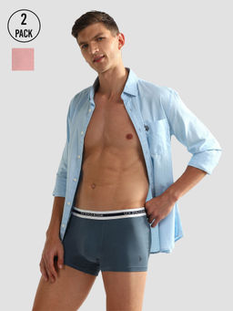 U.S. POLO ASSN. - Elastic Waistband Ribbed Solid Oet09 Trunks (Pack of 2)