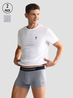 U.S. POLO ASSN. - Elastic Waistband Ribbed Solid Oet011 Trunks (Pack of 2)