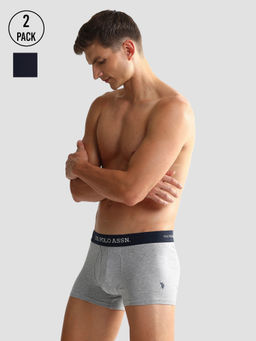 U.S. POLO ASSN. - Elastic Waistband Ribbed Solid Oet011 Trunks (Pack of 2)