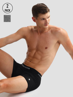 U.S. POLO ASSN. - Elastic Waistband Ribbed Solid Oet011 Trunks (Pack of 2)