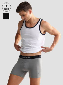 U.S. POLO ASSN. - Elastic Waistband Ribbed Solid Oet012 Trunks (Pack of 2)