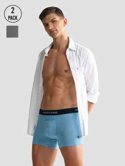 U.S. POLO ASSN. - Elastic Waistband Ribbed Solid Oet012 Trunks (Pack of 2)