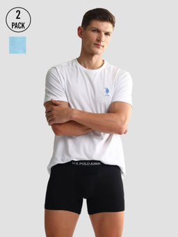 U.S. POLO ASSN. - Elastic Waistband Ribbed Solid Oet012 Trunks (Pack of 2)