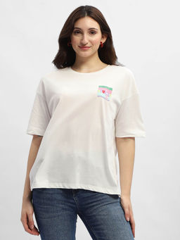 Madame - Typography White Cotton T-Shirt