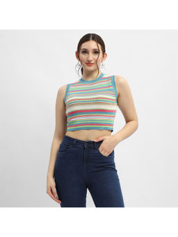 Madame - Striped Multi-Color Crop Top