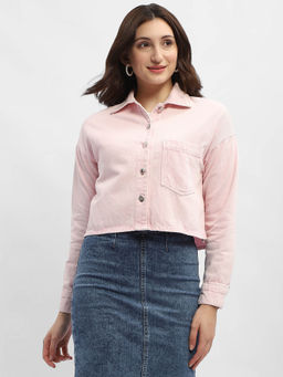 Madame - Solid Pink Denim Jacket