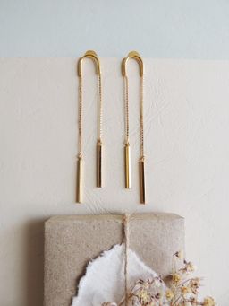 DE'ANMA - Gold Bias Drop Earrings