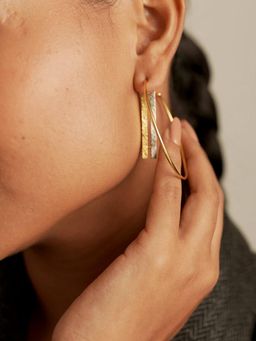 DE'ANMA - Gold Oura Oblique Hoops Earrings