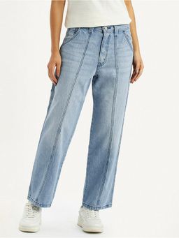Levi's - Women Mid Rise Baggy Loose Fit Light-Blue Carpenter Jeans