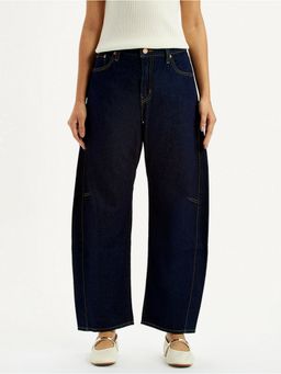 Levi's - Women Mid Rise Loose Fit Dark-Blue Barrel Jeans