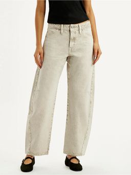 Levi's - Women Mid Rise Loose Fit Light-Grey Barrel Jeans