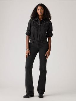 Levi's - Women Black Super Low Bootcut Fit Low Rise Jeans
