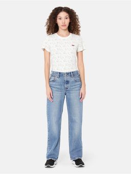 Levi's - Women 501 Blue Straight Fit Mid Rise Jeans