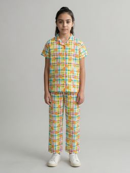 Monte Carlo - Girls Regular Fit Half Sleeve Printed Revere Collar Co Ord Set