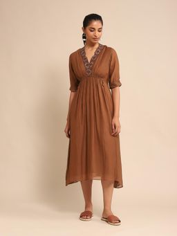 Ritu Kumar - Brown Solid Dress