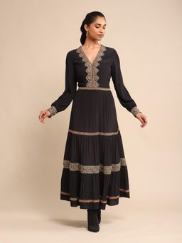 Ritu Kumar - Black Embroidered Dress