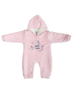 Mama & Peaches - Sweet Rabbit Velvet Winter Romper with Sherpa