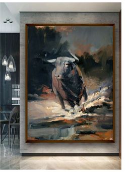 The Art House - Grey Brown Abstract Painting Wall Art