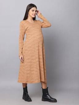 The Mom Store - Marmalade Ribbed Maternity Dress with Nursing