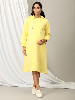 The Mom Store - Dots and Giggles Maternity and Nursing Hoodie Dress
