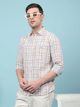 CRIMSOUNE CLUB - Mens Multi-Color Tartan Checks Cotton Shirt