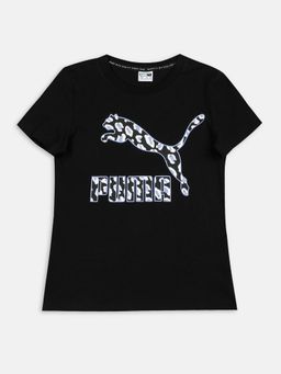 Puma - Classics 90s Prep Logo Girls Black T-Shirt
