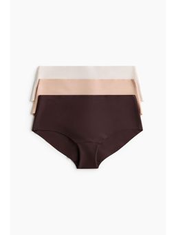 H&M - Women Brown 3-Pack Invisible Hipster Briefs