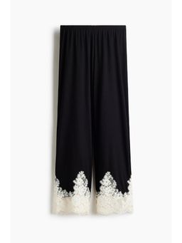 H&M - Women Black Lace-Trimmed Pyjama Bottoms