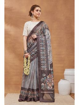 RACHNA - Multi-Color Striped Digital Printed Ready To Wear Saree